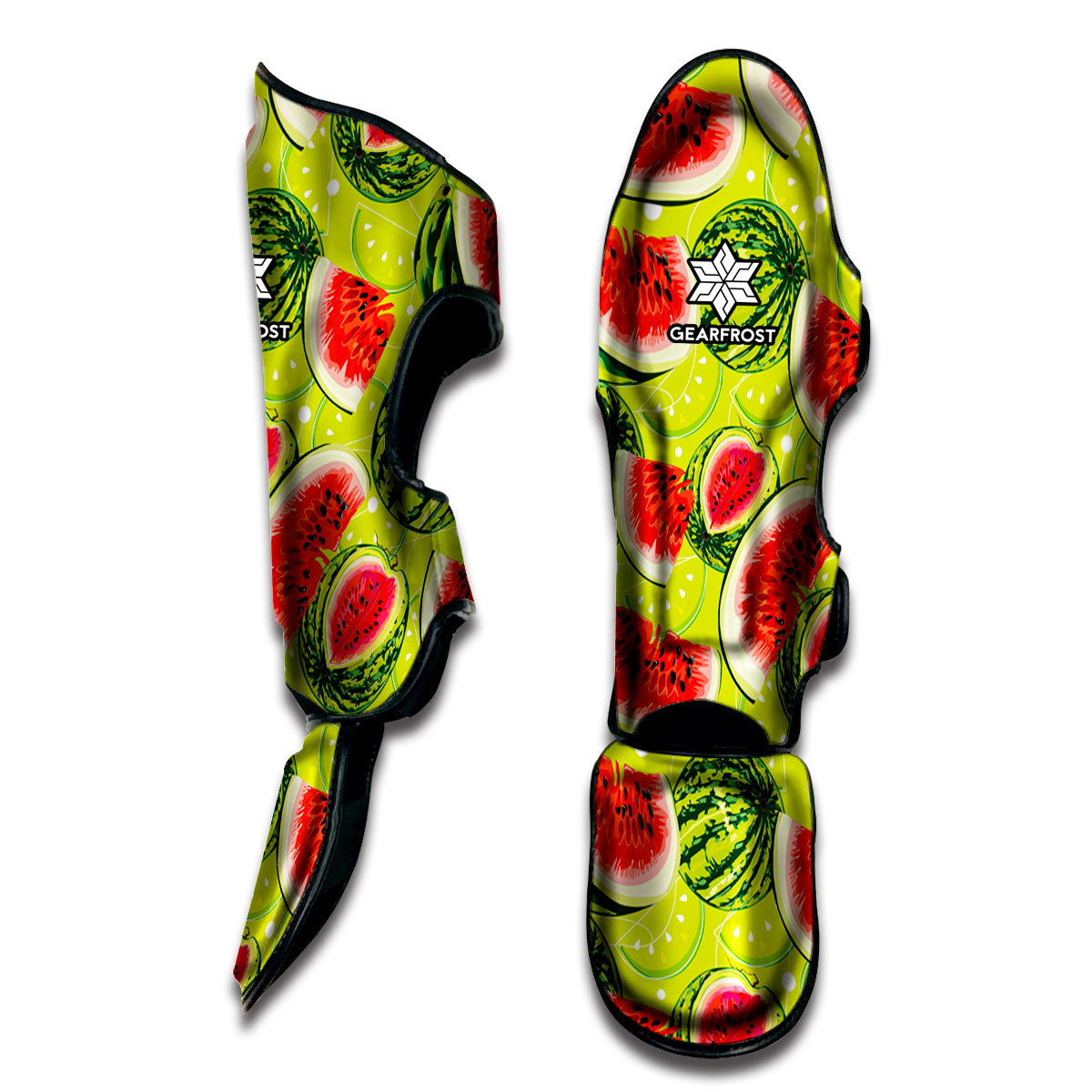 Lime Green Watermelon Pattern Print Muay Thai Shin Guard