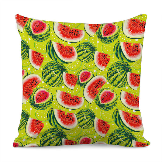 Lime Green Watermelon Pattern Print Pillow Cover