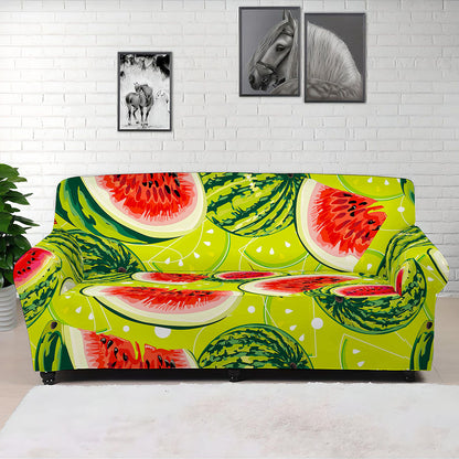 Lime Green Watermelon Pattern Print Sofa Cover