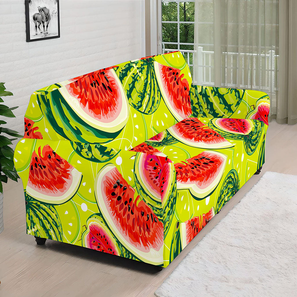 Lime Green Watermelon Pattern Print Sofa Cover