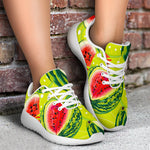 Lime Green Watermelon Pattern Print Sport Shoes GearFrost