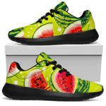 Lime Green Watermelon Pattern Print Sport Shoes GearFrost