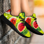 Lime Green Watermelon Pattern Print Sport Shoes GearFrost