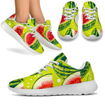 Lime Green Watermelon Pattern Print Sport Shoes GearFrost