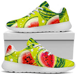 Lime Green Watermelon Pattern Print Sport Shoes GearFrost