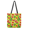 Lime Green Watermelon Pattern Print Tote Bag