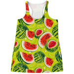 Lime Green Watermelon Pattern Print Women's Racerback Tank Top