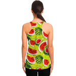 Lime Green Watermelon Pattern Print Women's Racerback Tank Top