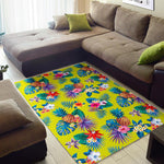 Lime Hawaiian Pineapple Pattern Print Area Rug GearFrost