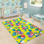 Lime Hawaiian Pineapple Pattern Print Area Rug GearFrost