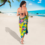 Lime Hawaiian Pineapple Pattern Print Beach Sarong Wrap