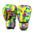 Lime Hawaiian Pineapple Pattern Print Boxing Gloves
