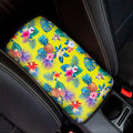 Lime Hawaiian Pineapple Pattern Print Car Center Console Cover