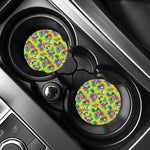 Lime Hawaiian Pineapple Pattern Print Car Coasters
