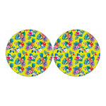 Lime Hawaiian Pineapple Pattern Print Car Coasters