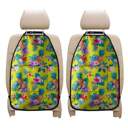 Lime Hawaiian Pineapple Pattern Print Car Seat Organizers