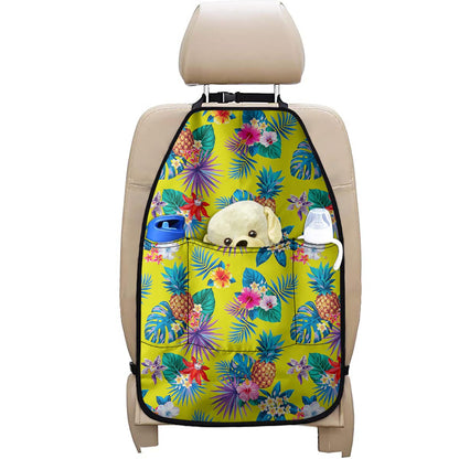 Lime Hawaiian Pineapple Pattern Print Car Seat Organizers