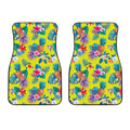 Lime Hawaiian Pineapple Pattern Print Front Car Floor Mats