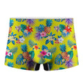Lime Hawaiian Pineapple Pattern Print Men's Boxer Briefs