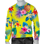 Lime Hawaiian Pineapple Pattern Print Men's Crewneck Sweatshirt GearFrost