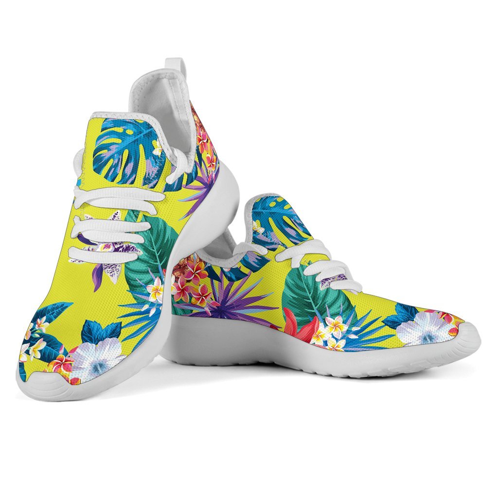 Lime Hawaiian Pineapple Pattern Print Mesh Knit Shoes GearFrost