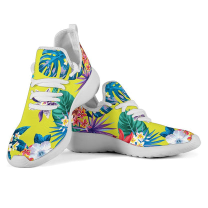 Lime Hawaiian Pineapple Pattern Print Mesh Knit Shoes GearFrost