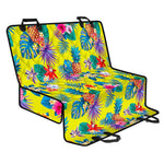 Lime Hawaiian Pineapple Pattern Print Pet Car Back Seat Cover