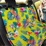 Lime Hawaiian Pineapple Pattern Print Pet Car Back Seat Cover