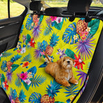 Lime Hawaiian Pineapple Pattern Print Pet Car Back Seat Cover