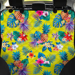 Lime Hawaiian Pineapple Pattern Print Pet Car Back Seat Cover
