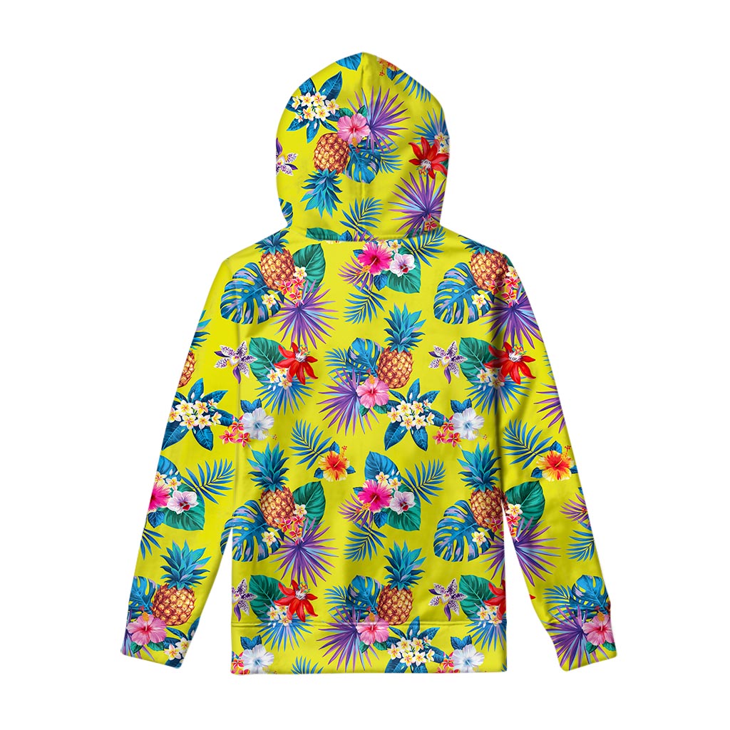 Lime Hawaiian Pineapple Pattern Print Pullover Hoodie
