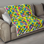 Lime Hawaiian Pineapple Pattern Print Quilt