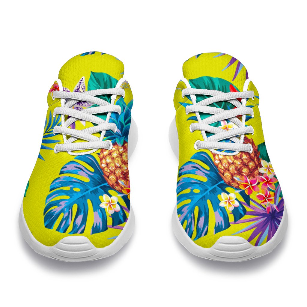 Lime Hawaiian Pineapple Pattern Print Sport Shoes GearFrost