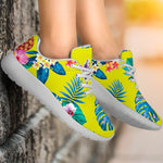 Lime Hawaiian Pineapple Pattern Print Sport Shoes GearFrost