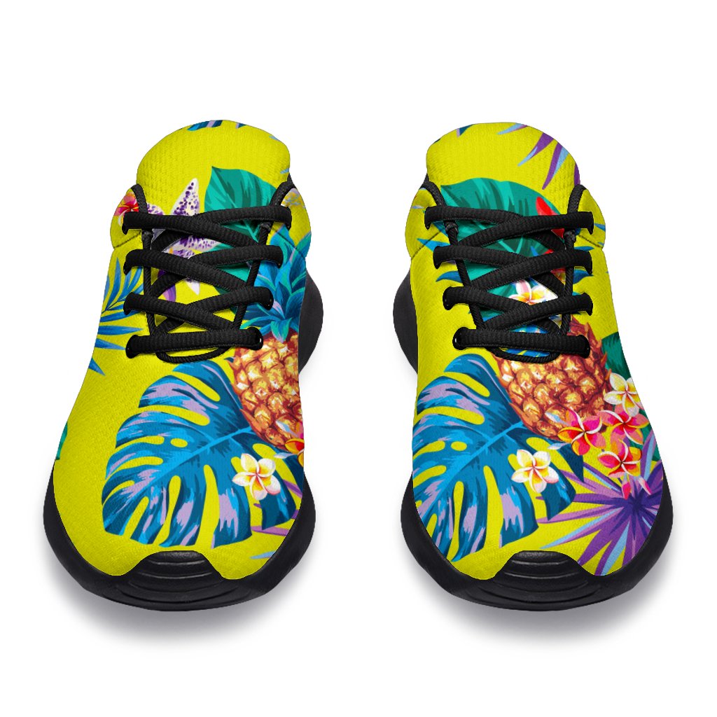 Lime Hawaiian Pineapple Pattern Print Sport Shoes GearFrost