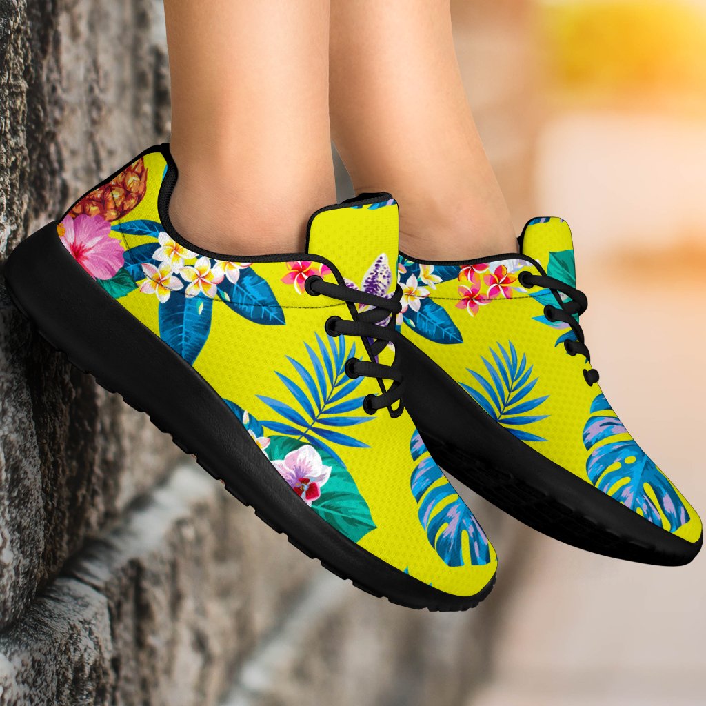 Lime Hawaiian Pineapple Pattern Print Sport Shoes GearFrost