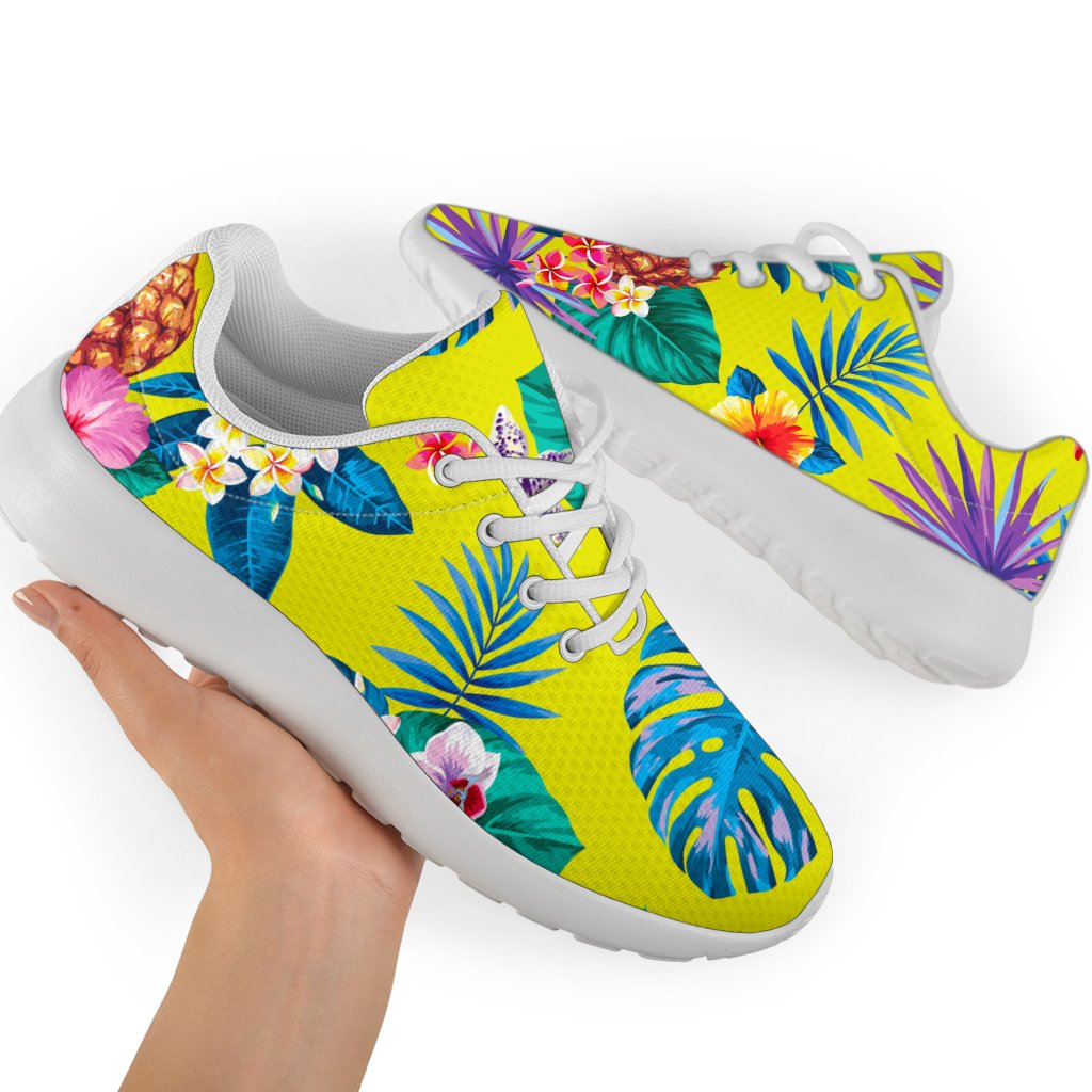 Lime Hawaiian Pineapple Pattern Print Sport Shoes GearFrost