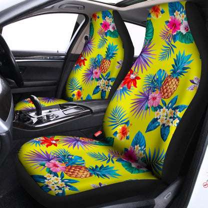 Lime Hawaiian Pineapple Pattern Print Universal Fit Car Seat Covers