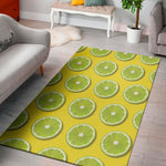 Lime Slices Pattern Print Area Rug