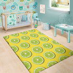 Lime Slices Pattern Print Area Rug