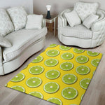 Lime Slices Pattern Print Area Rug
