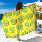 Lime Slices Pattern Print Beach Sarong Wrap