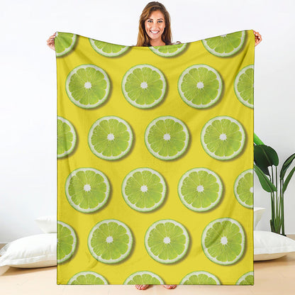 Lime Slices Pattern Print Blanket