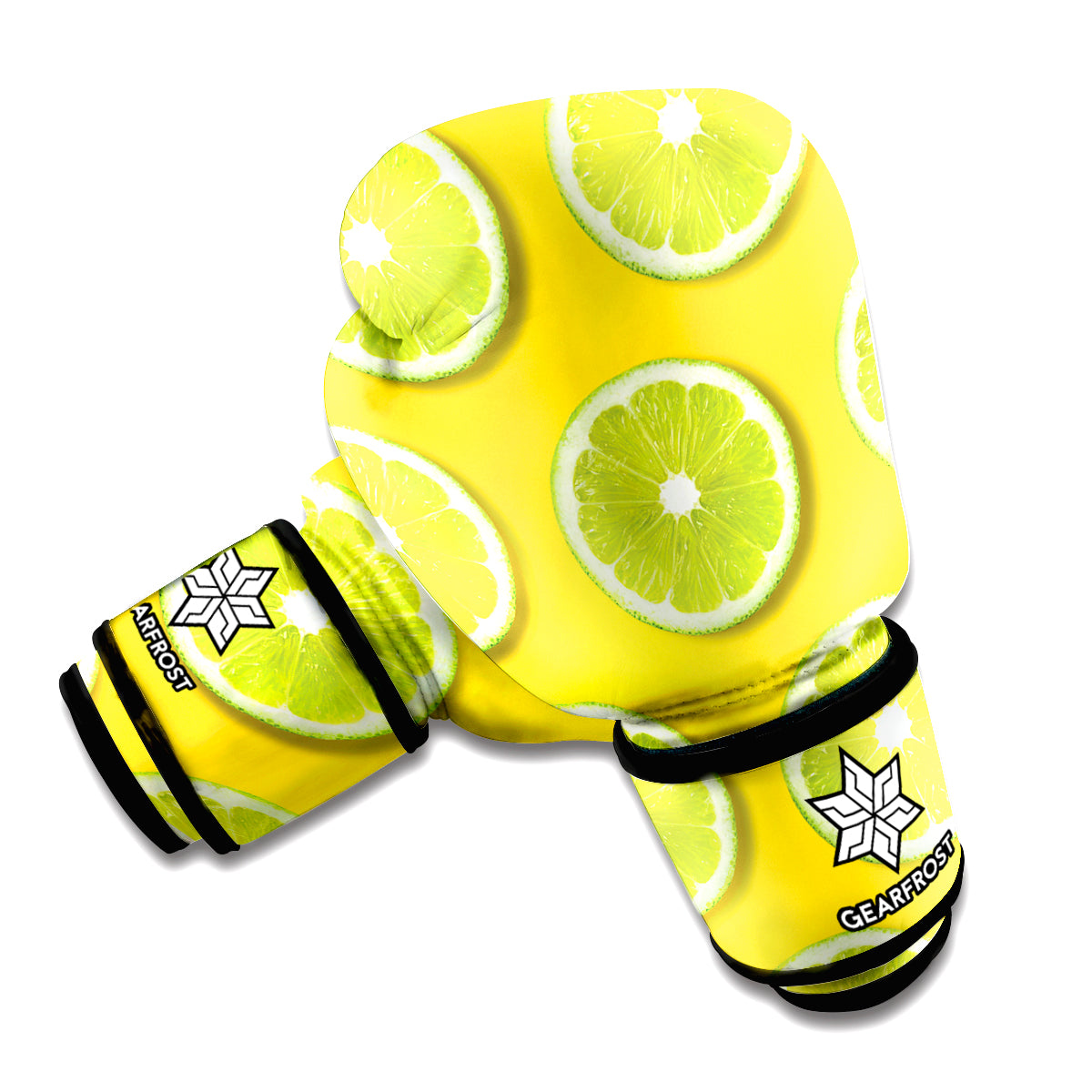Lime Slices Pattern Print Boxing Gloves
