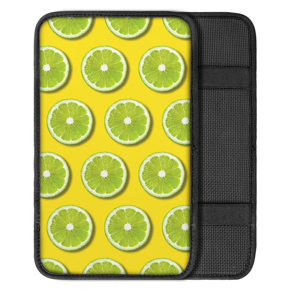 Lime Slices Pattern Print Car Center Console Cover