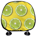 Lime Slices Pattern Print Car Headrest Covers