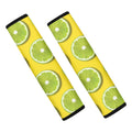 Lime Slices Pattern Print Car Seat Belt Covers