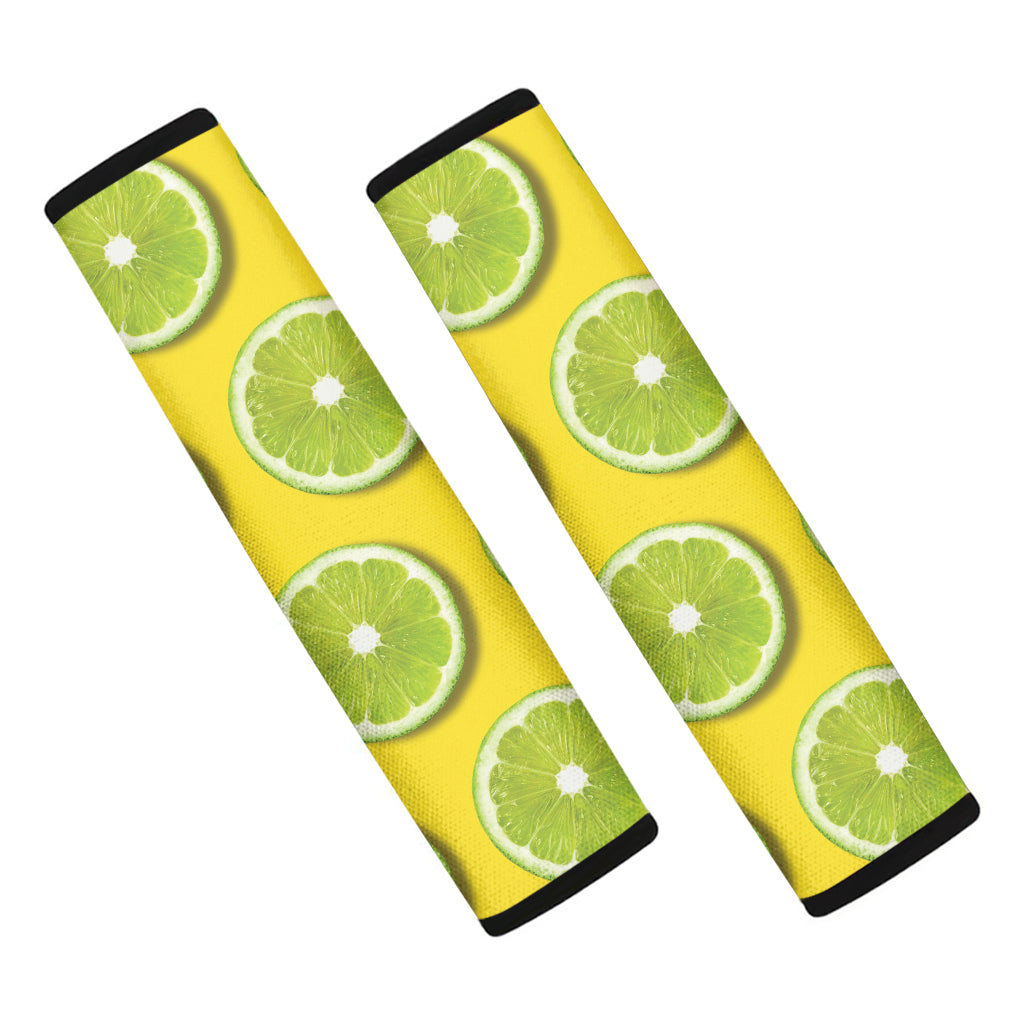 Lime Slices Pattern Print Car Seat Belt Covers