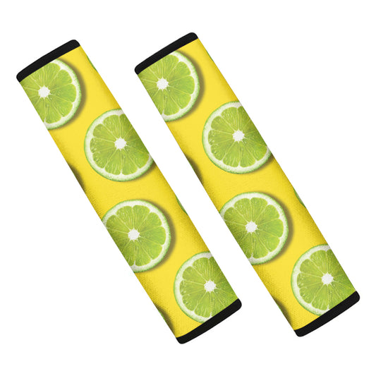 Lime Slices Pattern Print Car Seat Belt Covers