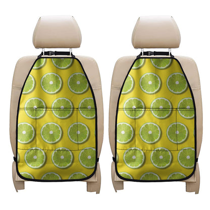 Lime Slices Pattern Print Car Seat Organizers